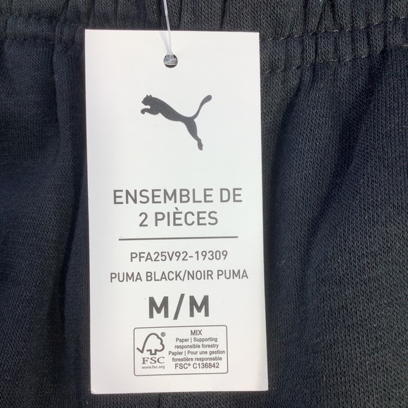 Puma Kids Black Pullover Hoodie & Track Pants Set Loungewear‎ Size M NWT - Picture 14 of 16